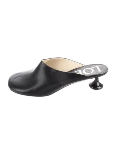 Pre-owned Loewe Leather Mules In Black