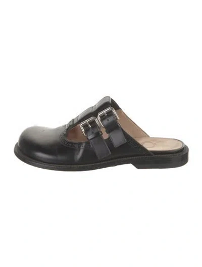 Pre-owned Loewe Leather Mules In Black