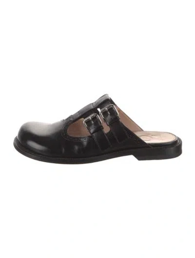 Pre-owned Loewe Leather Mules In Black