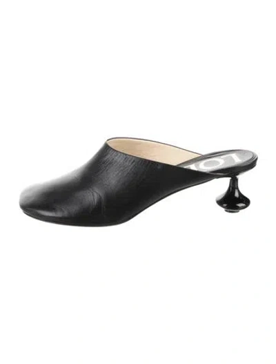 Pre-owned Loewe Leather Mules In Black
