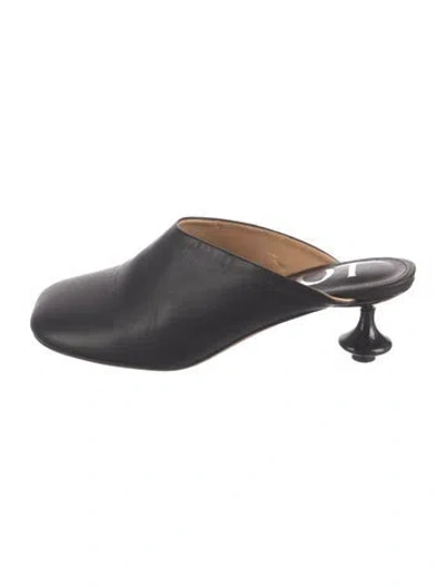 Pre-owned Loewe Leather Mules In Black