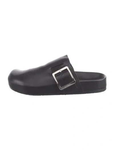 Pre-owned Loewe Leather Mules In Black