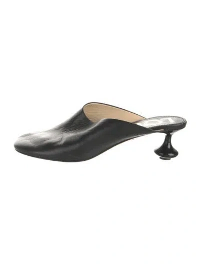 Pre-owned Loewe Leather Mules In Black