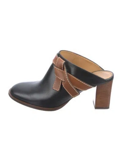 Pre-owned Loewe Leather Mules In Black/neutrals