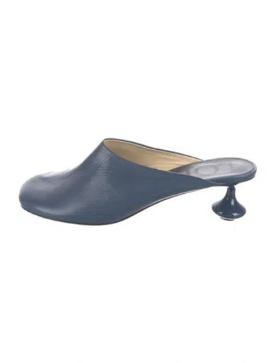 Pre-owned Loewe Leather Mules In Blue