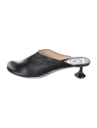 Pre-owned Loewe Leather Mules In Blue