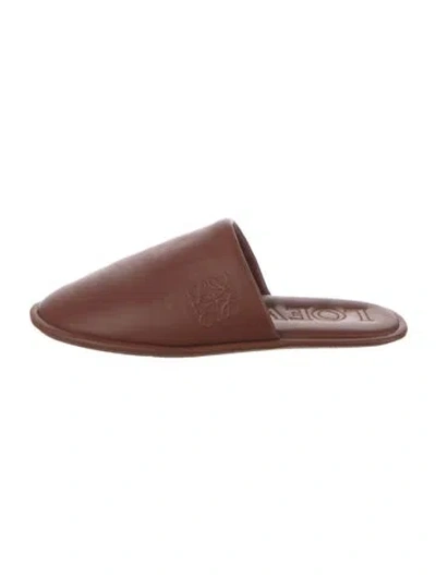 Pre-owned Loewe Leather Mules In Brown