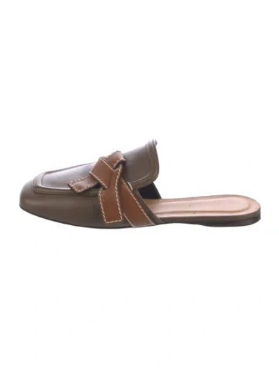 Pre-owned Loewe Leather Mules In Brown