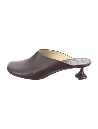 Pre-owned Loewe Leather Mules In Brown
