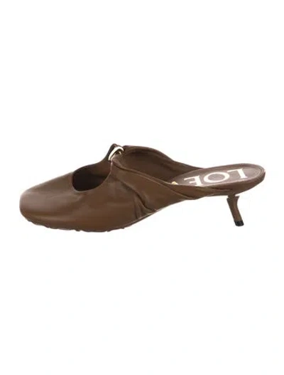 Pre-owned Loewe Leather Mules In Brown