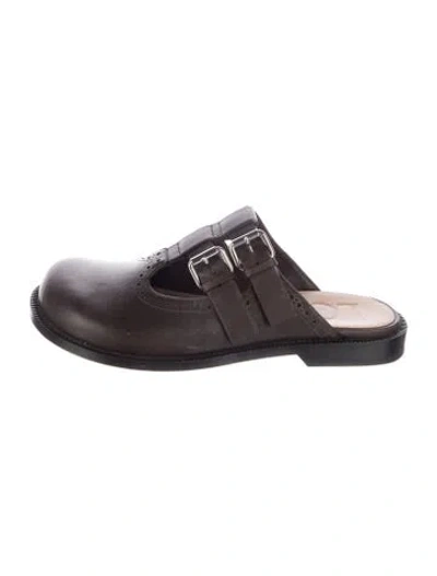 Pre-owned Loewe Leather Mules In Brown