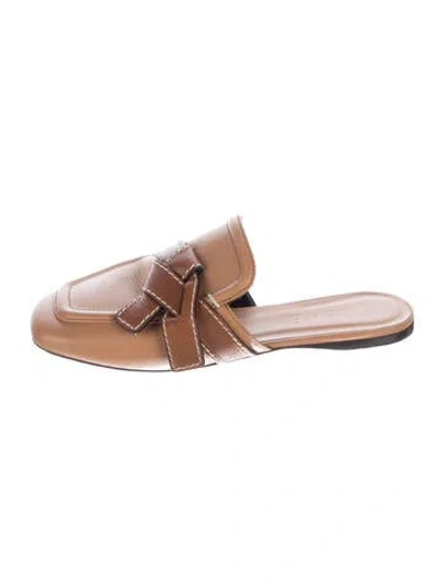 Pre-owned Loewe Leather Mules In Brown
