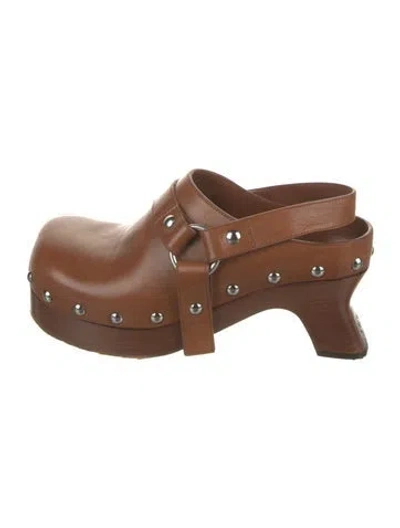 Pre-owned Loewe Leather Mules In Brown