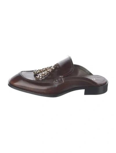 Pre-owned Loewe Leather Mules In Brown
