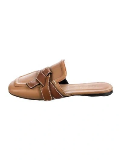Pre-owned Loewe Leather Mules In Brown