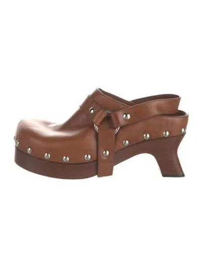 Pre-owned Loewe Leather Mules In Brown