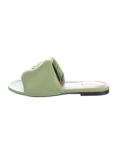 Pre-owned Loewe Leather Mules In Green
