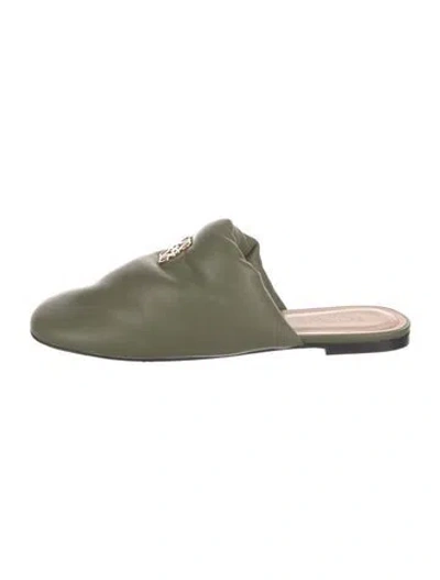 Pre-owned Loewe Leather Mules In Green