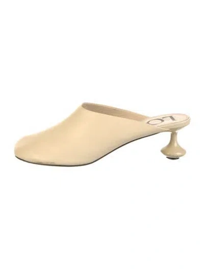 Pre-owned Loewe Leather Mules In Neutral