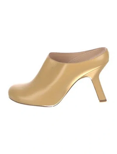 Pre-owned Loewe Leather Mules In Neutral