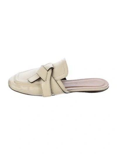 Pre-owned Loewe Leather Mules In Neutral