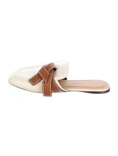 Pre-owned Loewe Leather Mules In Neutral