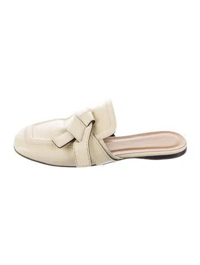 Pre-owned Loewe Leather Mules In Neutrals