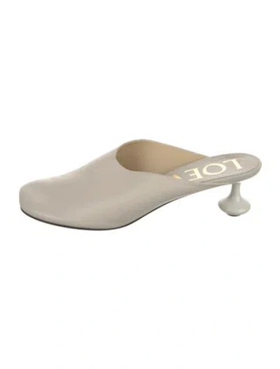 Pre-owned Loewe Leather Mules In Neutrals