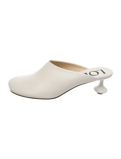 Pre-owned Loewe Leather Mules In Neutrals