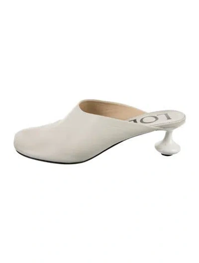 Pre-owned Loewe Leather Mules In Neutrals