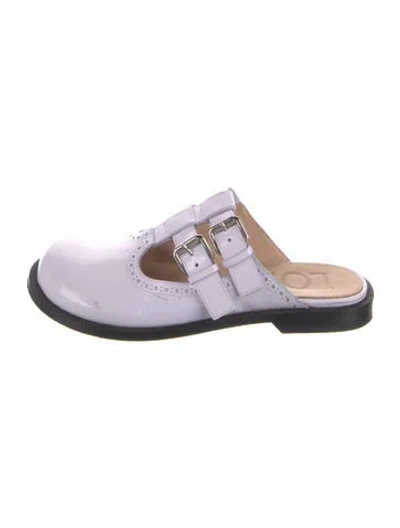 Pre-owned Loewe Leather Mules In Purple