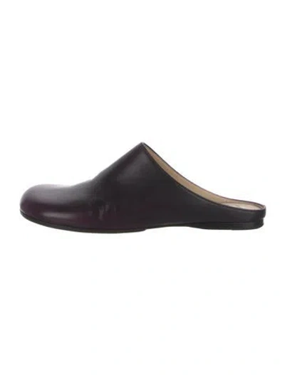 Pre-owned Loewe Leather Mules In Purple
