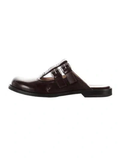 Pre-owned Loewe Leather Mules In Purple