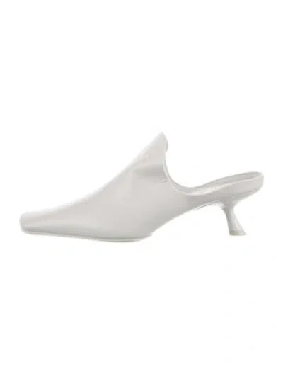 Pre-owned Loewe Leather Mules In White