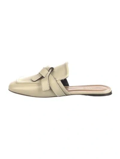 Pre-owned Loewe Leather Mules In White
