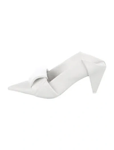 Pre-owned Loewe Leather Mules In White