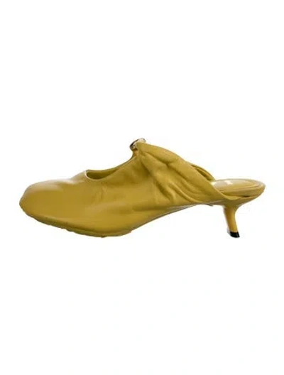Pre-owned Loewe Leather Mules In Yellow