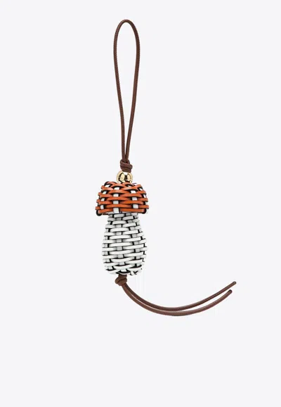 Loewe Leather Mushroom Pendant Key Chain In Multi