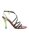 Loewe Leather New Comic Heeled Sandals 90 In Animal Print