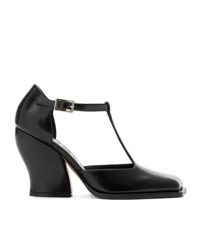 LOEWE LEATHER ONDA T-BAR PUMPS 90