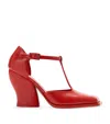 Loewe Leather Onda T-bar Pumps 90 In Red