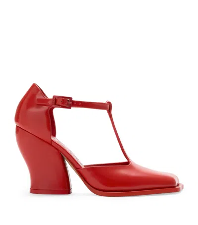 Loewe Leather Onda T-bar Pumps 90 In Red