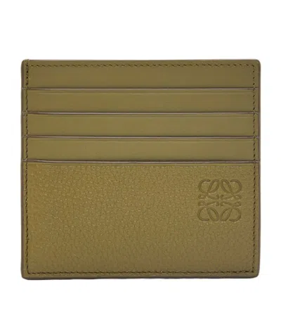 Loewe Leather Open Card Holder In Green