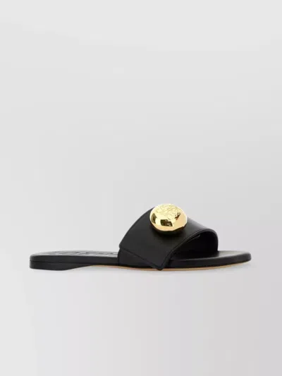 Loewe Leather Open Toe Flat Sole Slippers