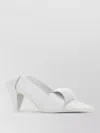 Loewe Leather Origami Mules Pointed Toe Sculptural Heel In White