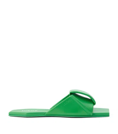 Loewe Leather Origami Slides In Green
