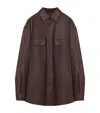 Loewe Overshirt In Nappa Lambskin In Brown