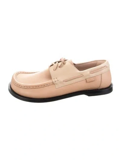 Pre-owned Loewe Leather Oxfords In Neutral