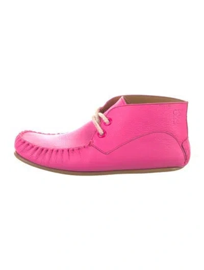 Pre-owned Loewe Leather Oxfords In Pink