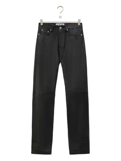 Loewe Leather-panel Trousers In Black
